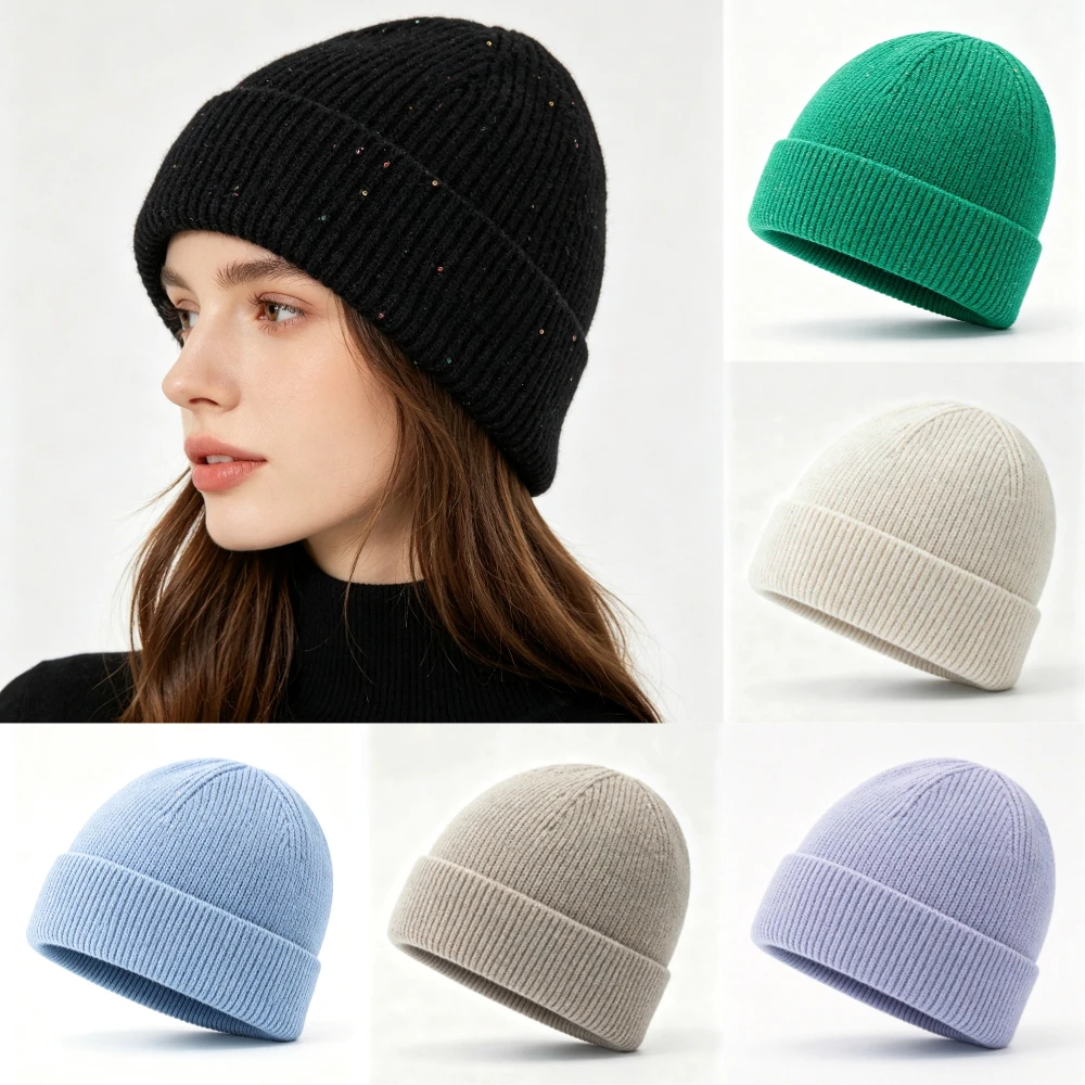 Beanie Cuffed Knit - Nuevo gorro de punto acanalado con