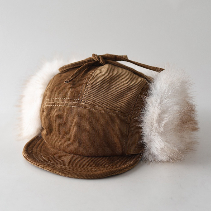 Corduroy Cap 5 Panel - Gorro de pana tipo bombardero, de