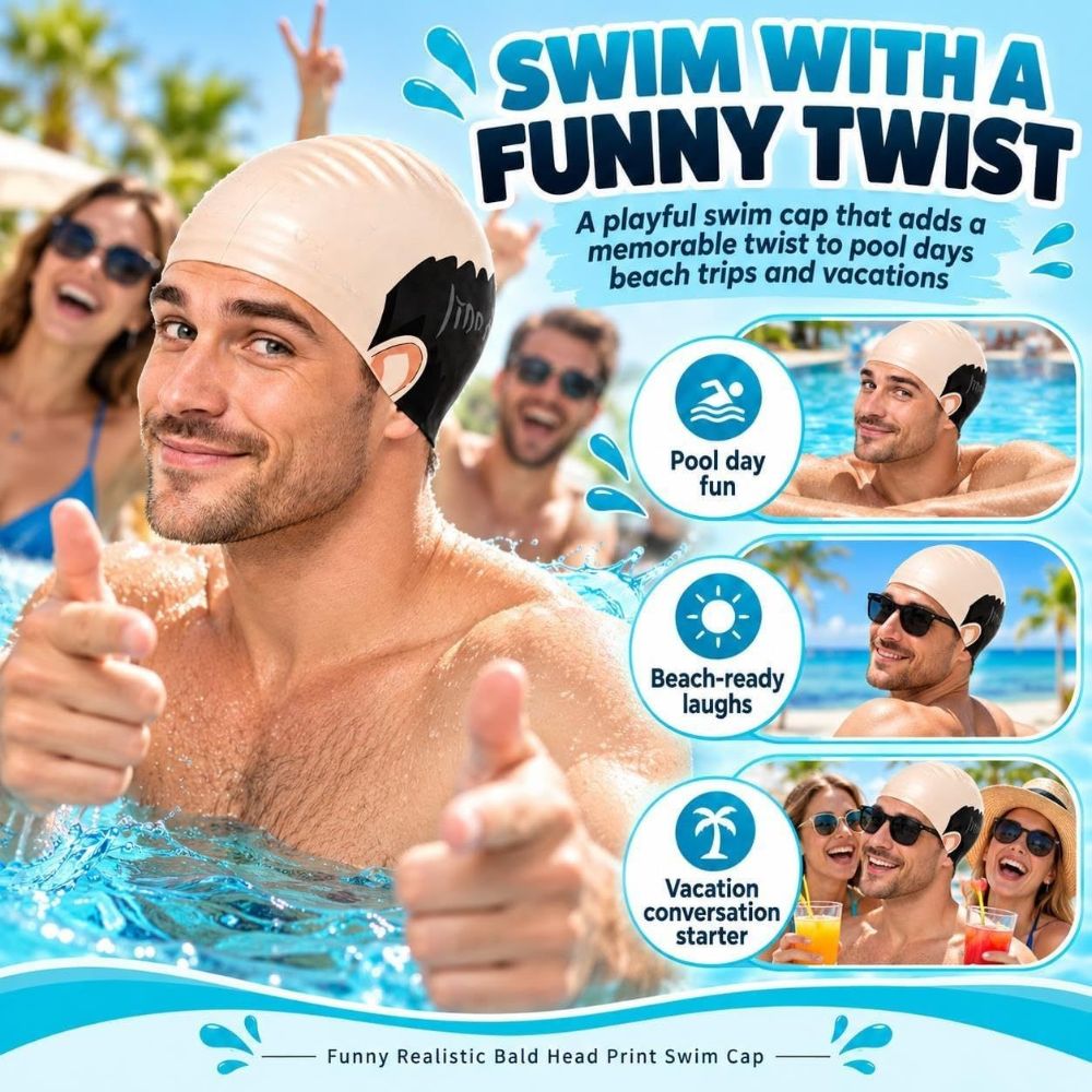 Swim Hat Silicone - Gorro de natación impermeable para cabeza