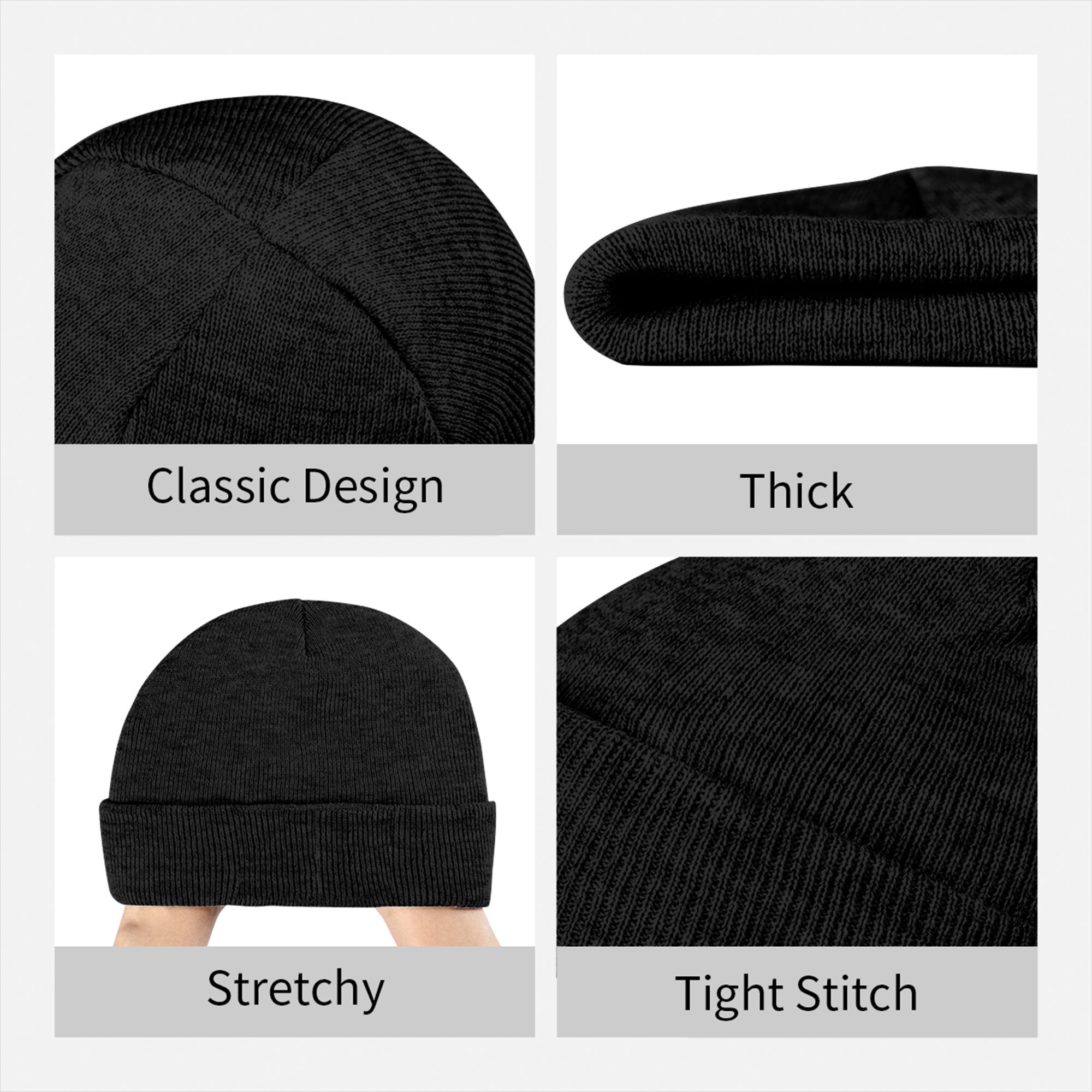 Gorro de punto acanalado con v - Beanie Cuffed Knit reseña y precio